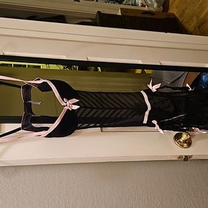 Victoria's Secret black and pink teddy lingerie